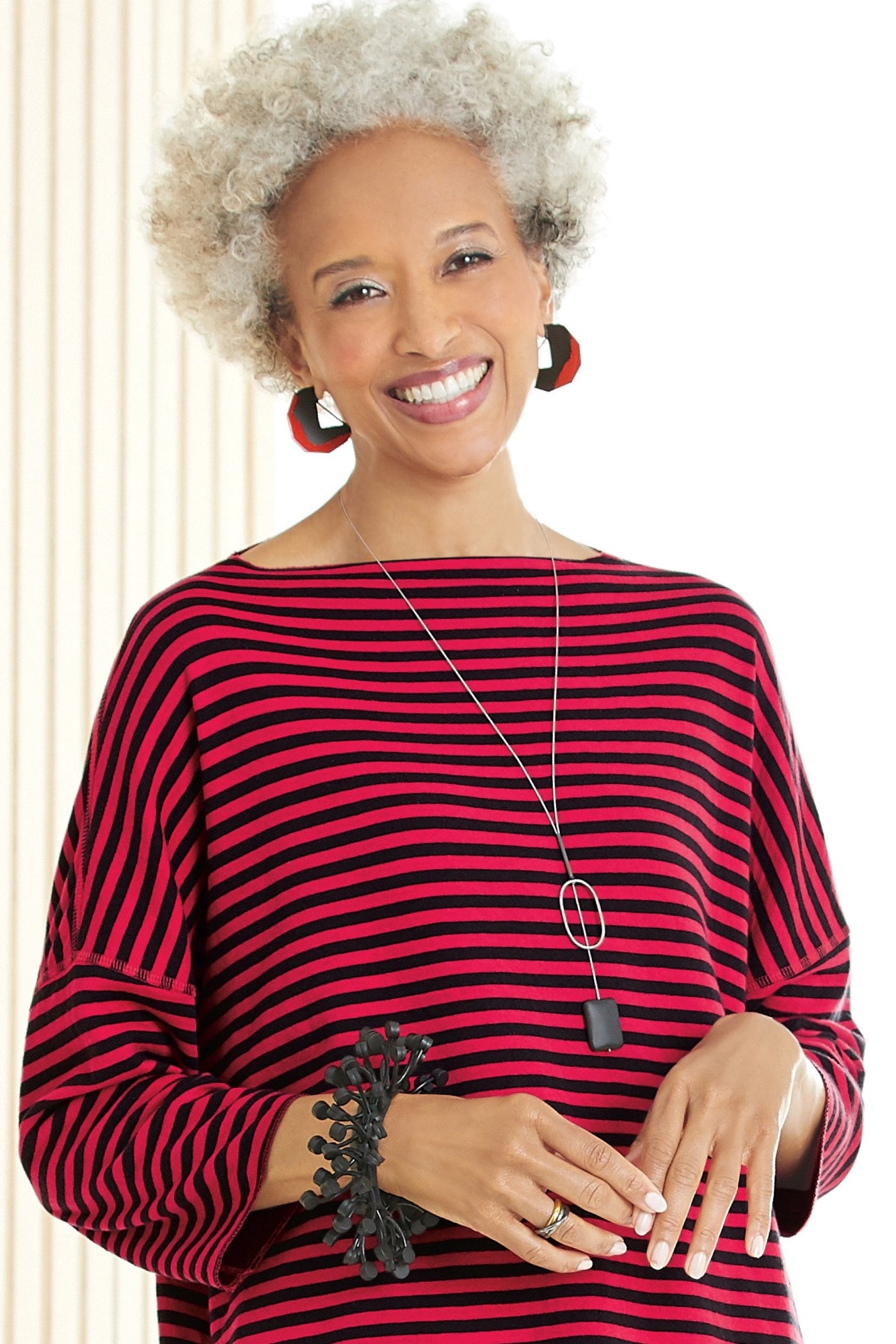 shown with the edge hoop earrings by eliana arenas and the Deco Dot Bracelet by Kathleen Nowak Tucci