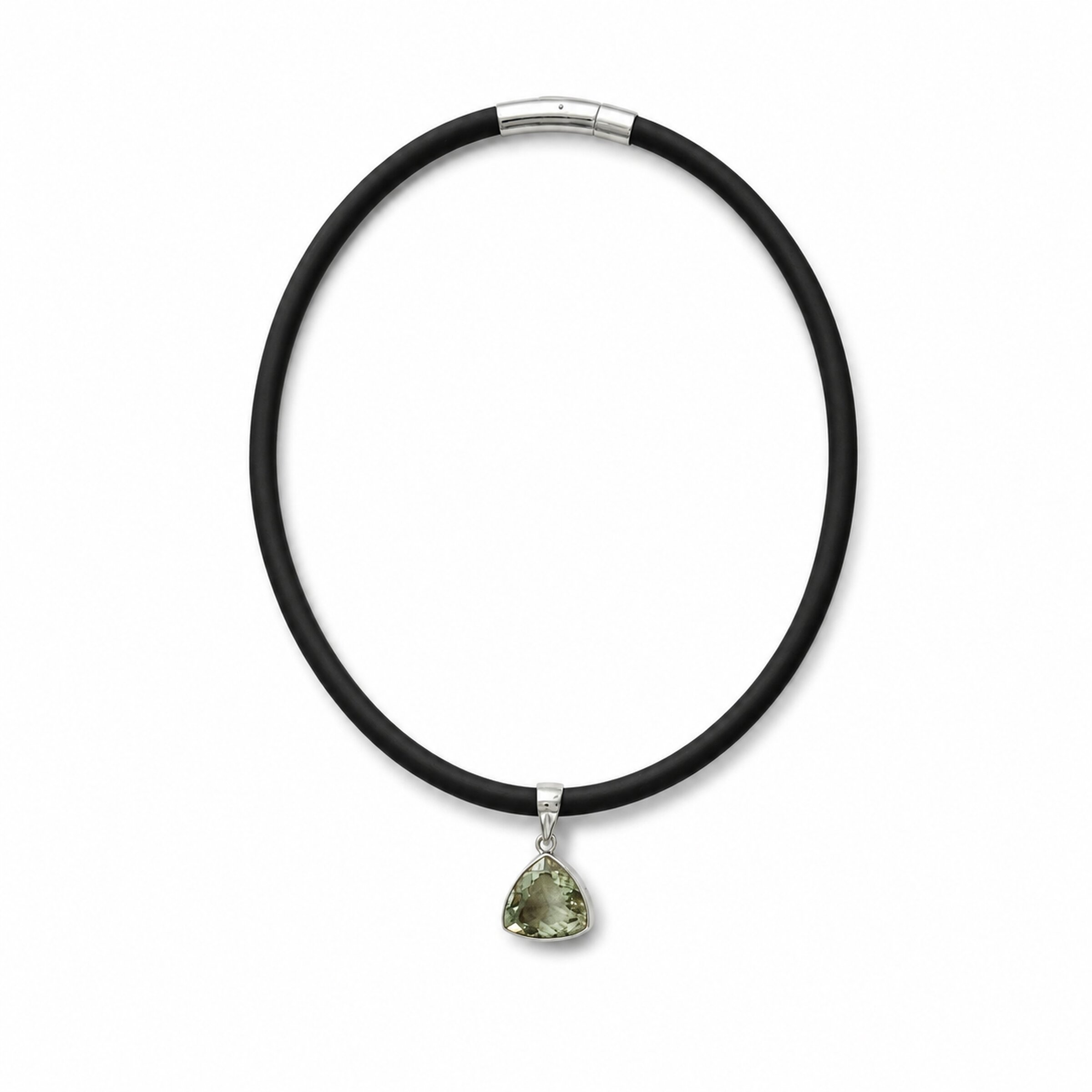 Green Amethyst Triangle Necklace