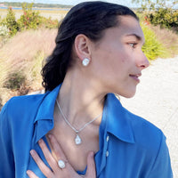 Silver Baroque Pearl Pendant Necklace
