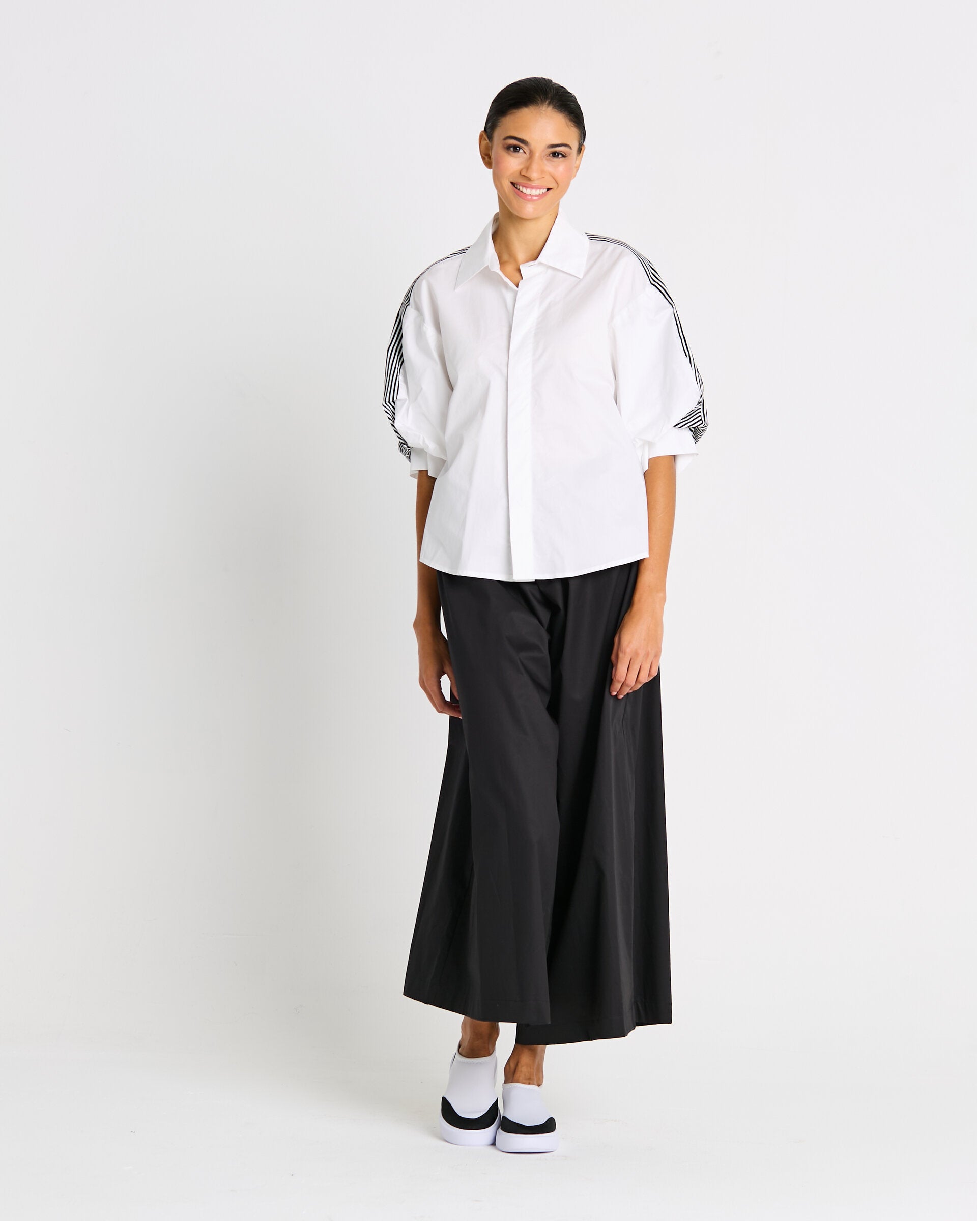 Cotton Balloon Sleeve Top
