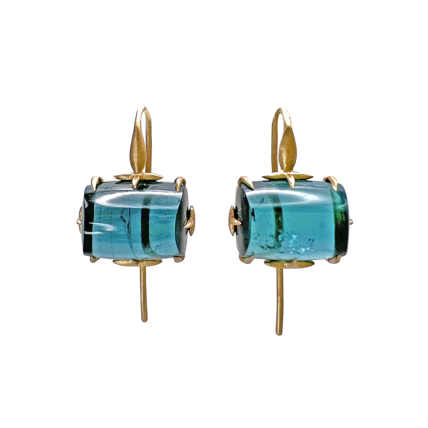 Indicolite Tourmaline Drop Earrings