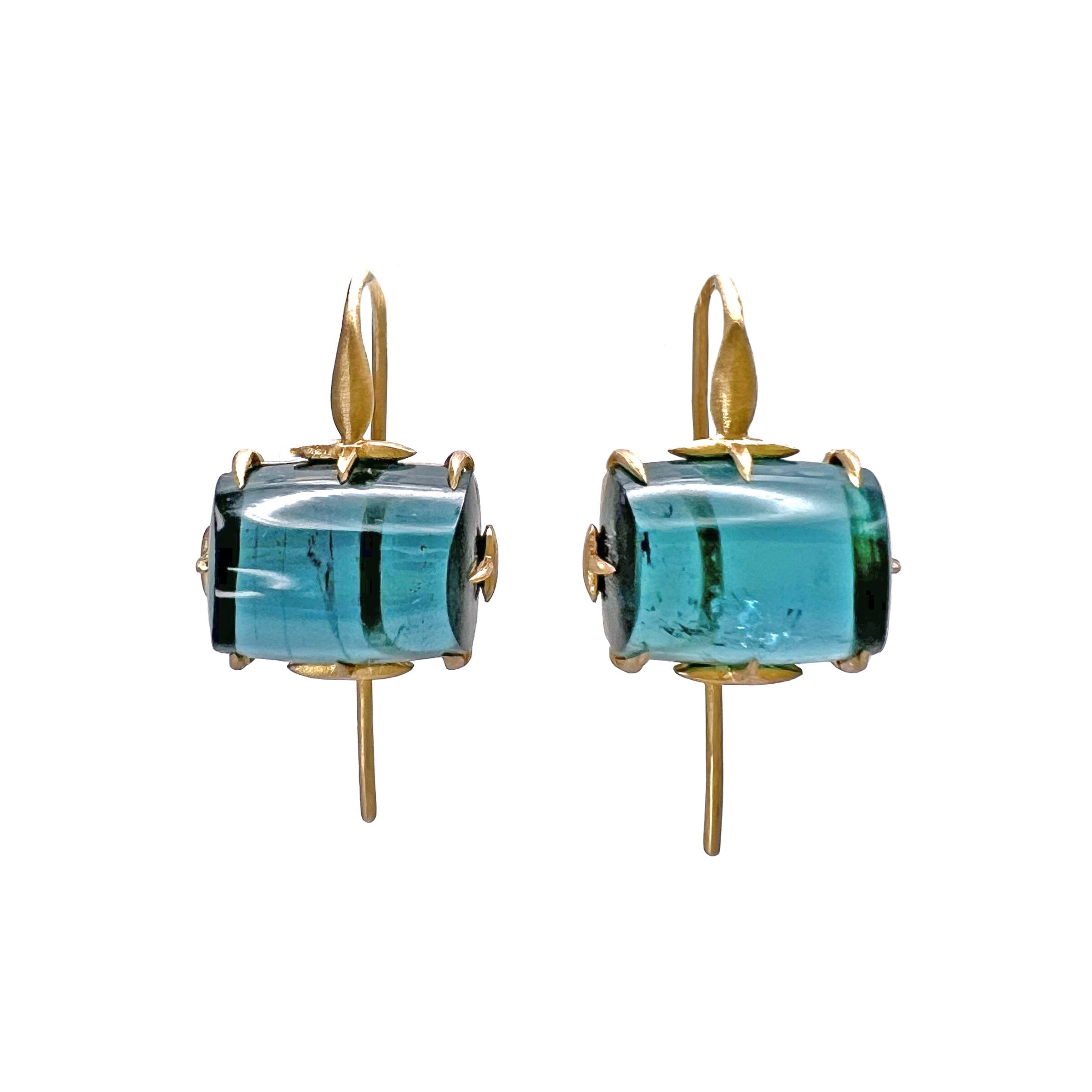 Indicolite Tourmaline Drop Earrings