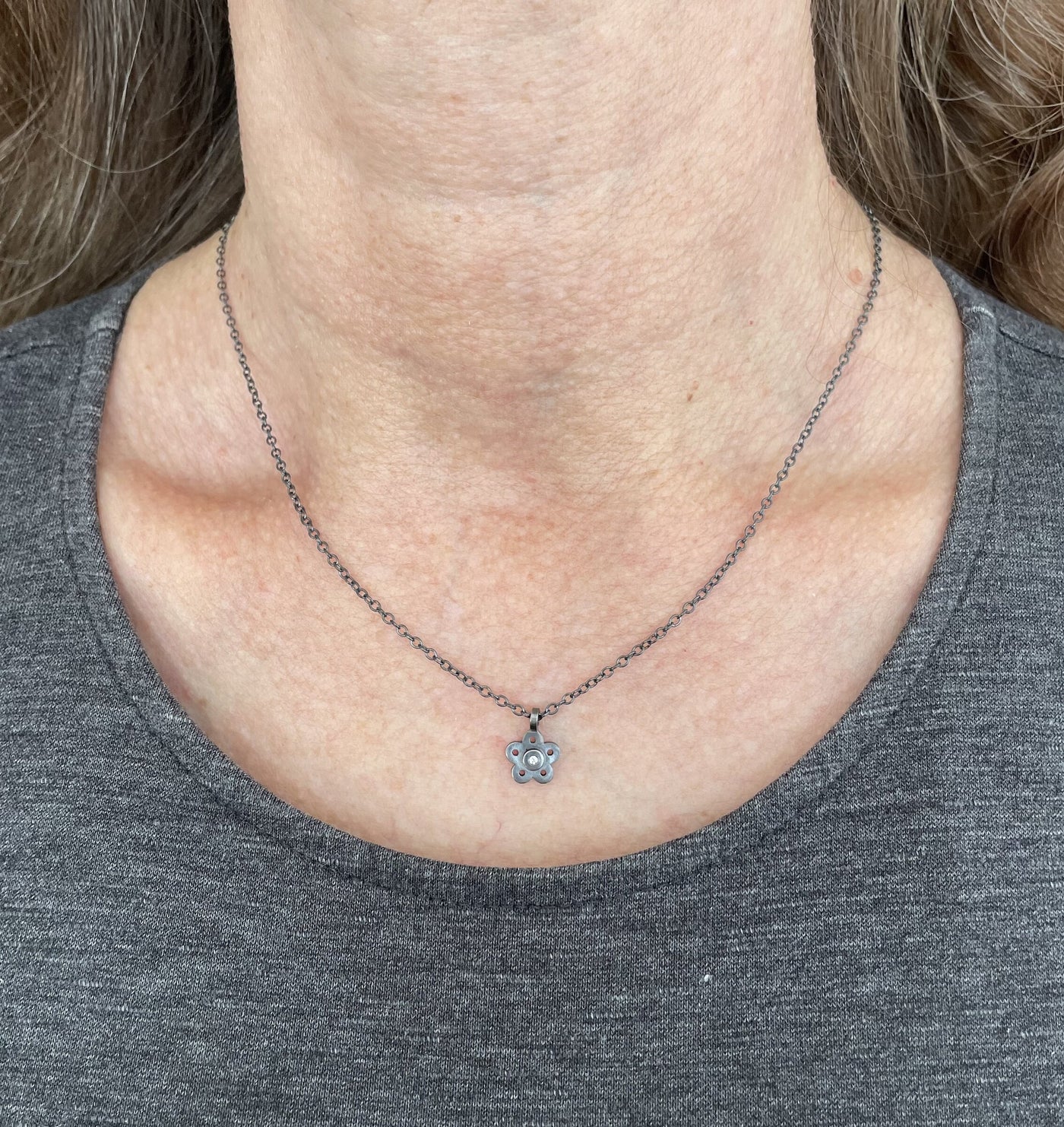 Diamond Flower Pendant