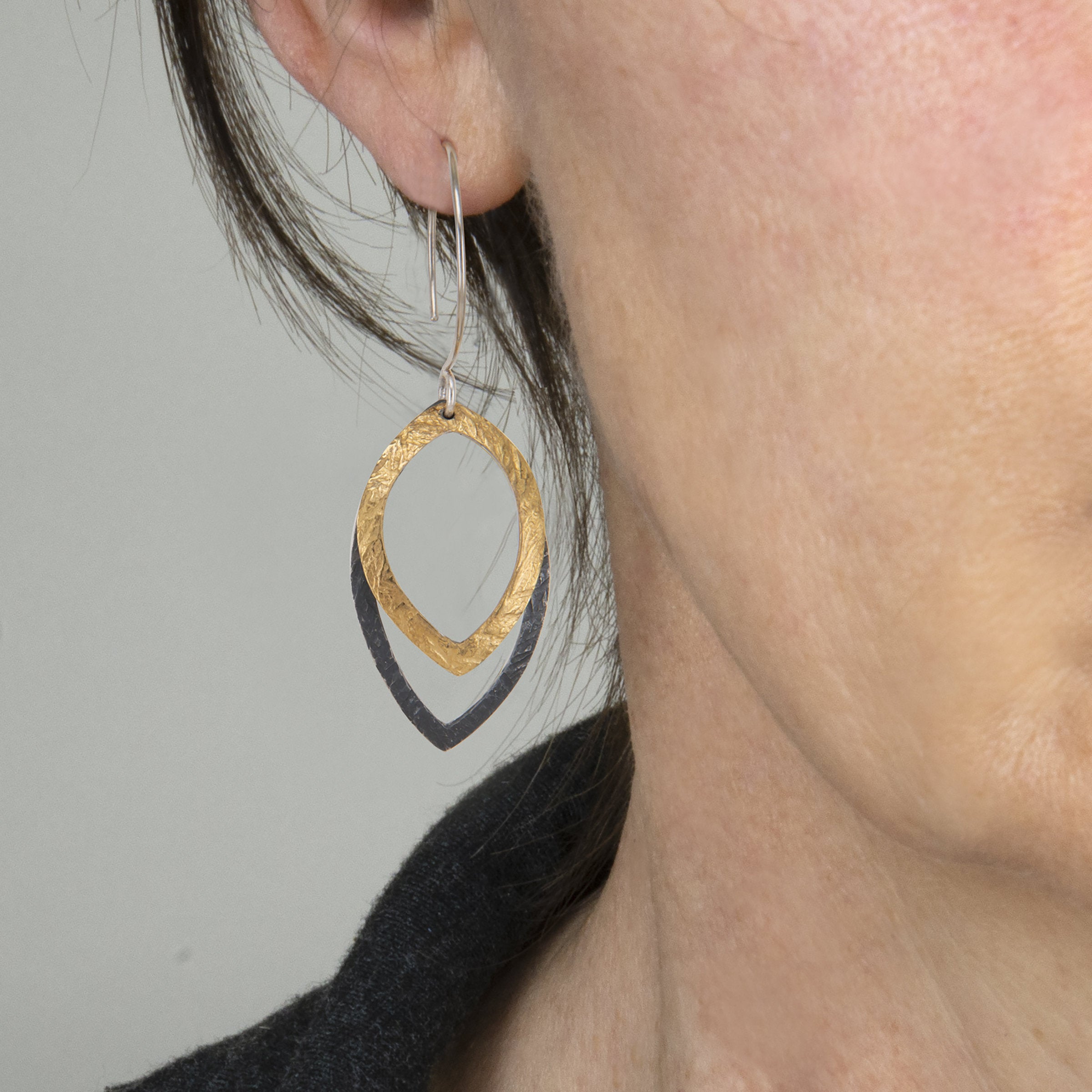 Double Leaf Keum-boo Earrings