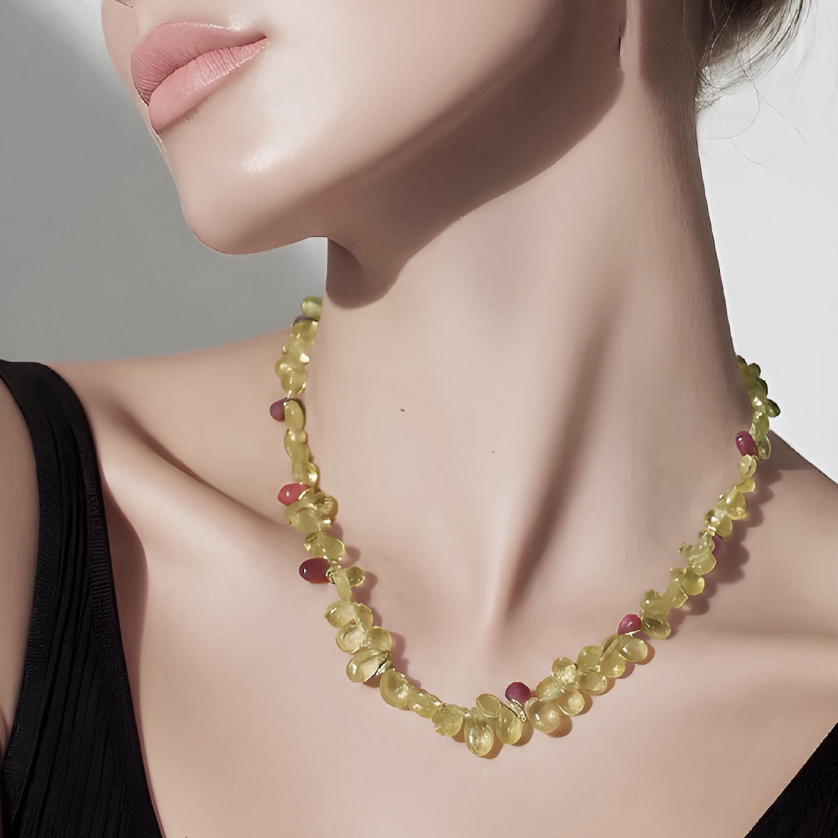 Signature Prehnite, Ruby & Opal Necklace