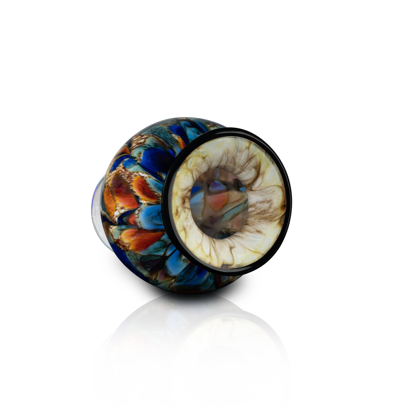 Blue Sunrise Squat Vase