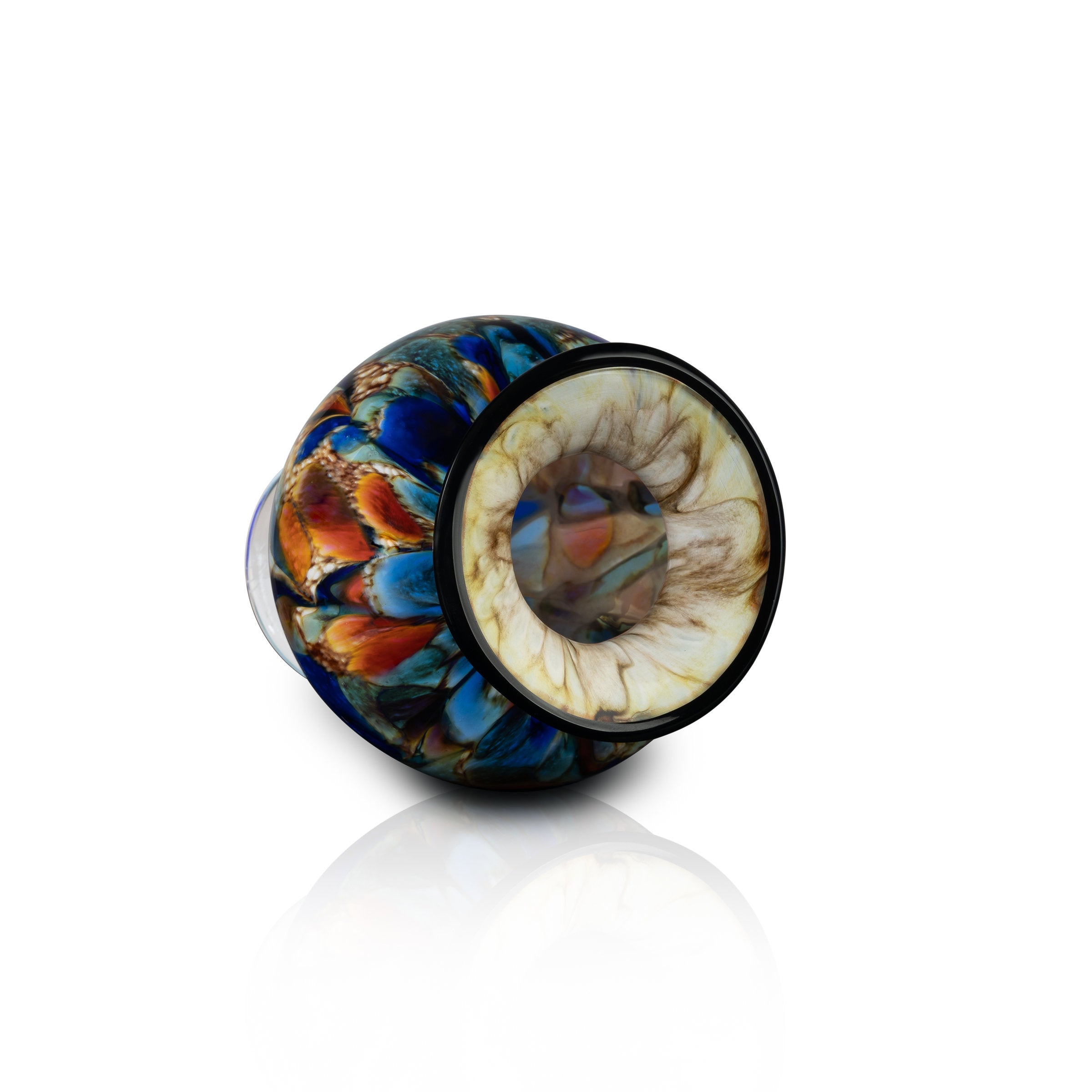 Blue Sunrise Squat Vase