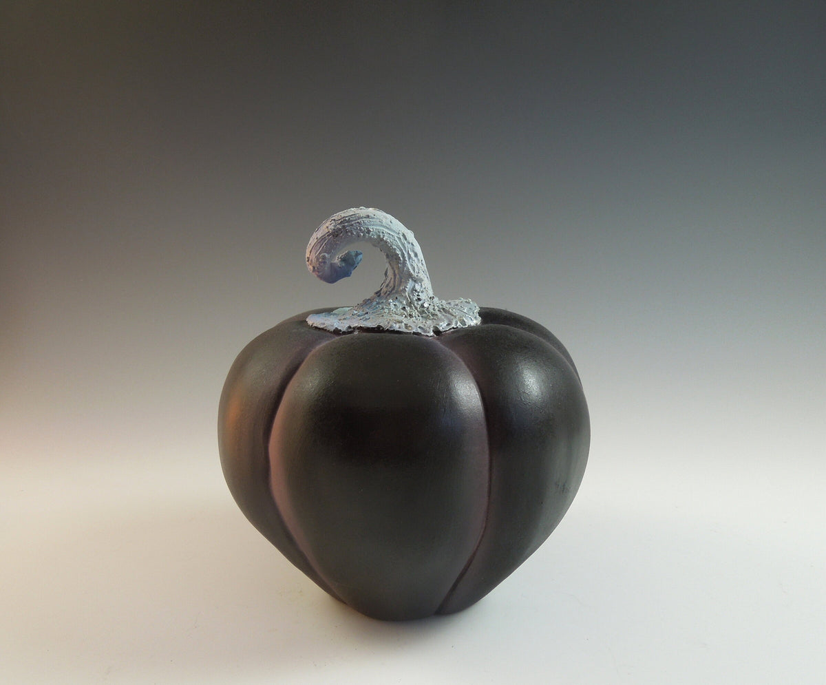Black Satin Ceramic Pumpkin