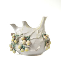Yellow Cherry 3 Spout Bud Vase