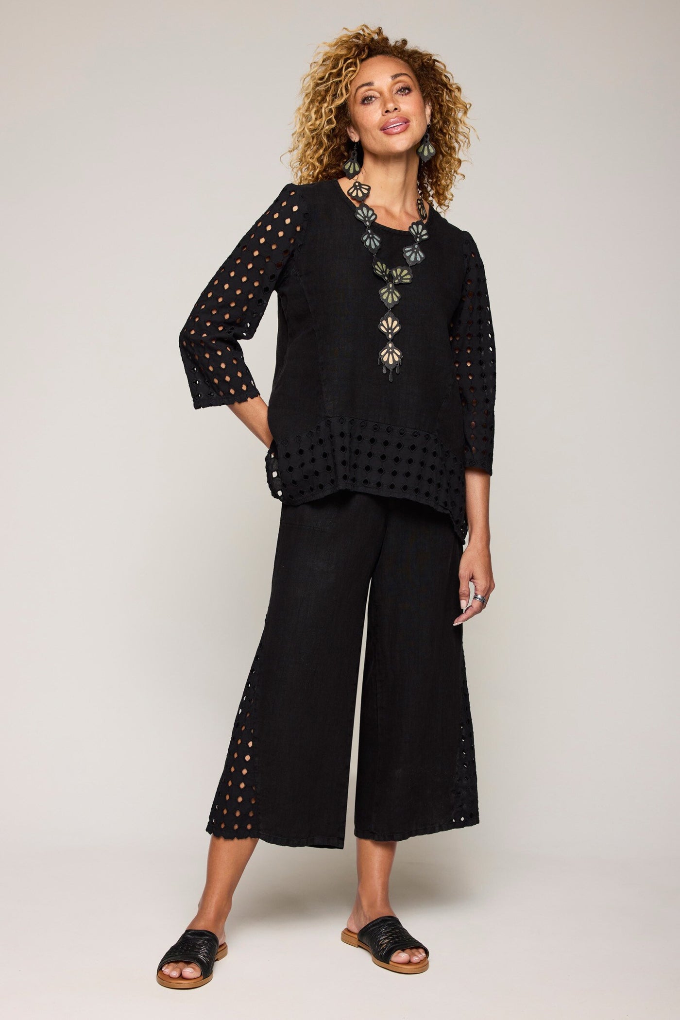 Eyelet Sleeve Top