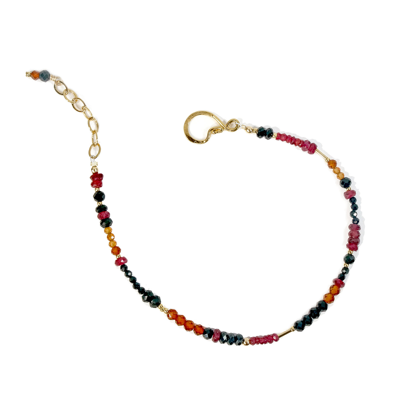 Ruby, Black Spinel, Hessonite Bracelet
