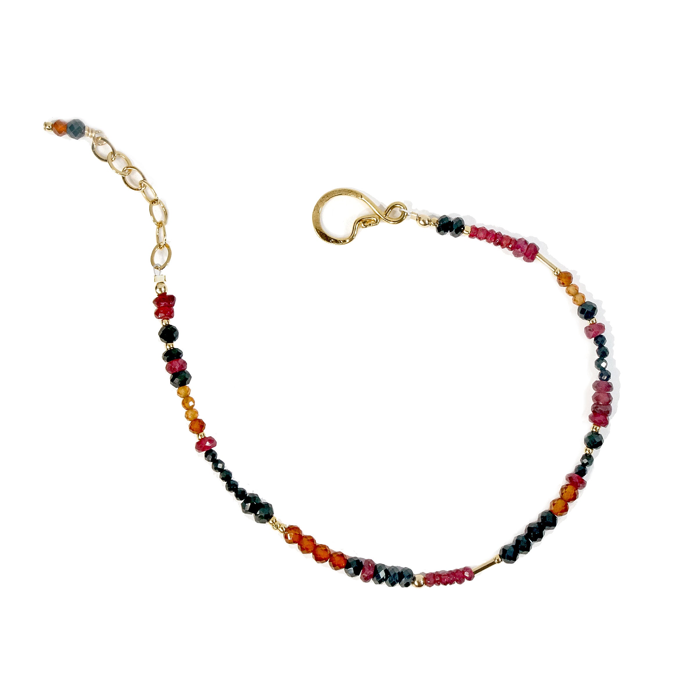Ruby, Black Spinel, Hessonite Bracelet