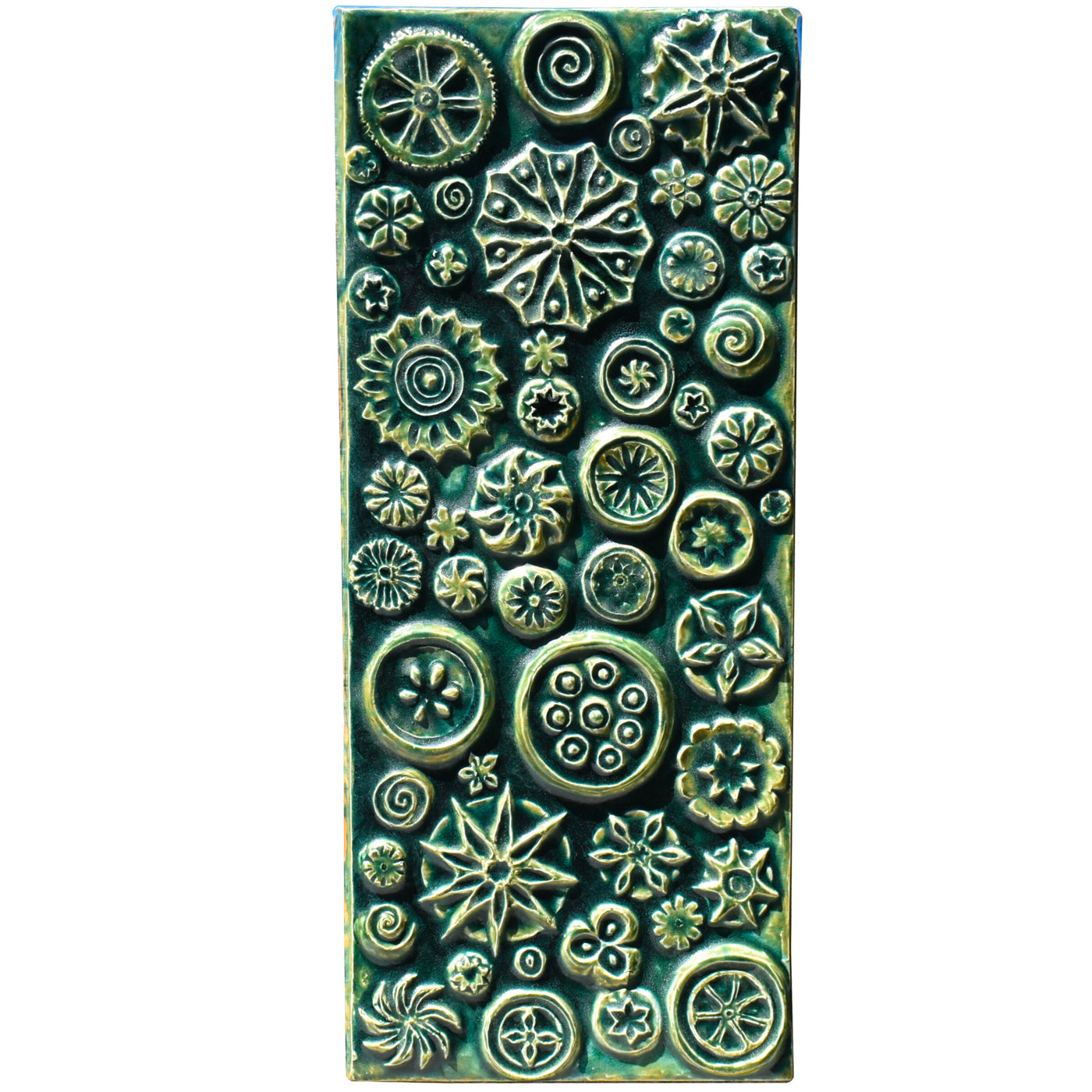 Mosaic of Circles Ceramic Wall Tile in Emerald