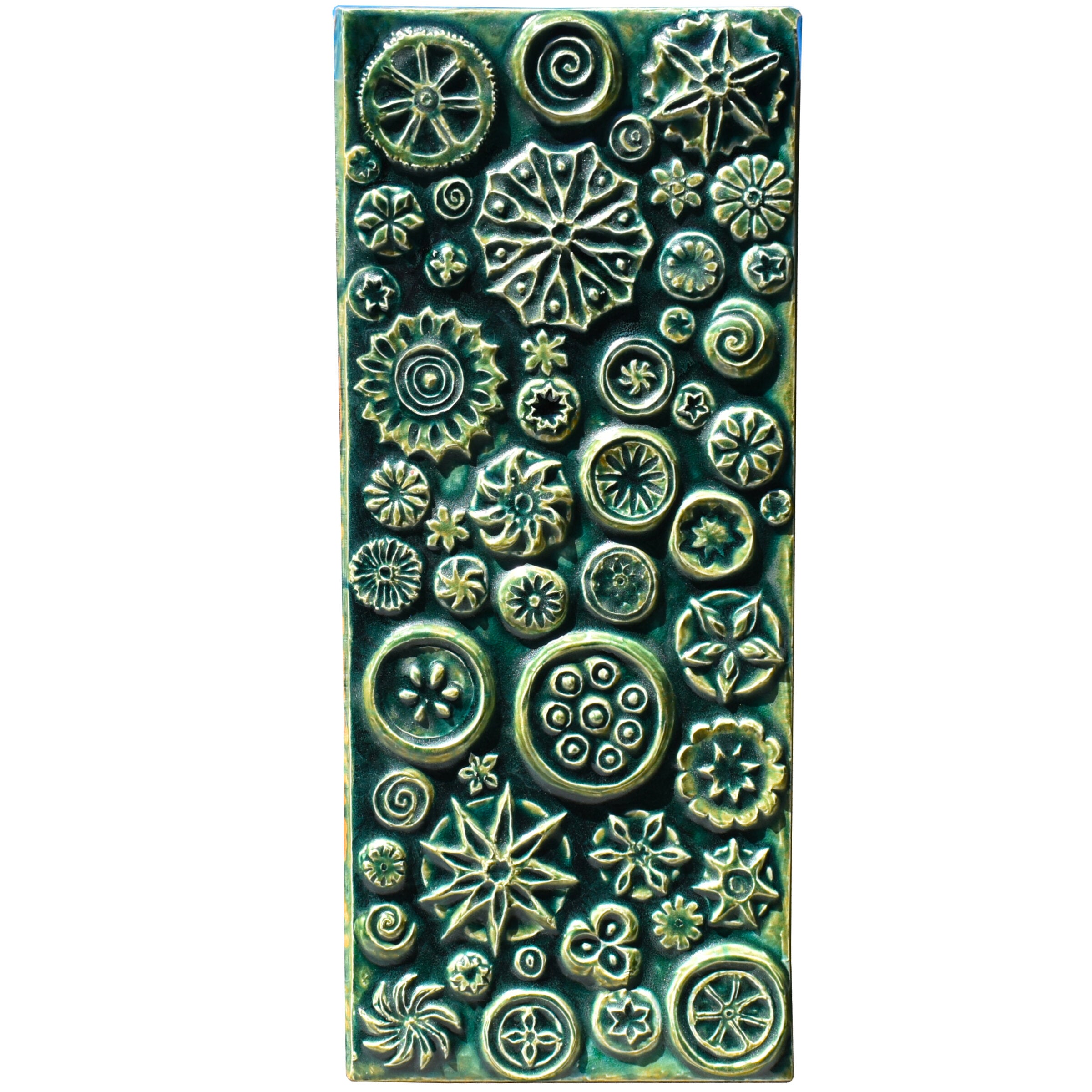 Mosaic of Circles Ceramic Wall Tile in Emerald