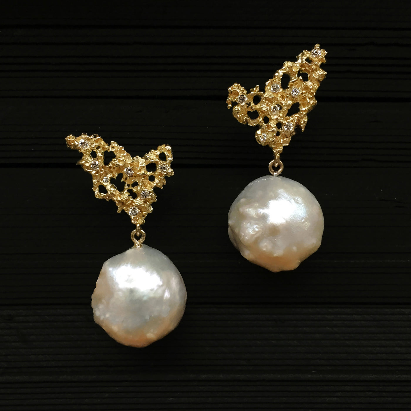 Winged Pearl Earrings