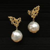 Winged Pearl Earrings