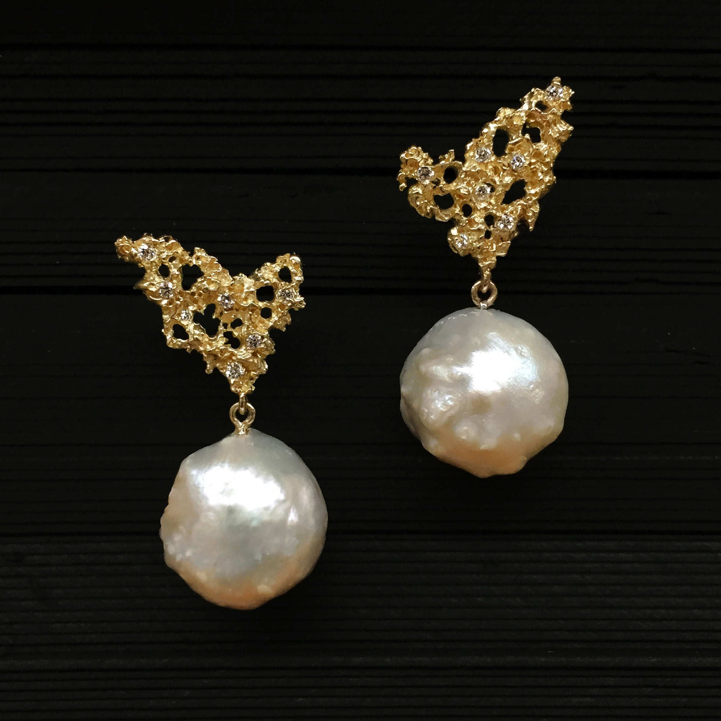 Winged Pearl Earrings