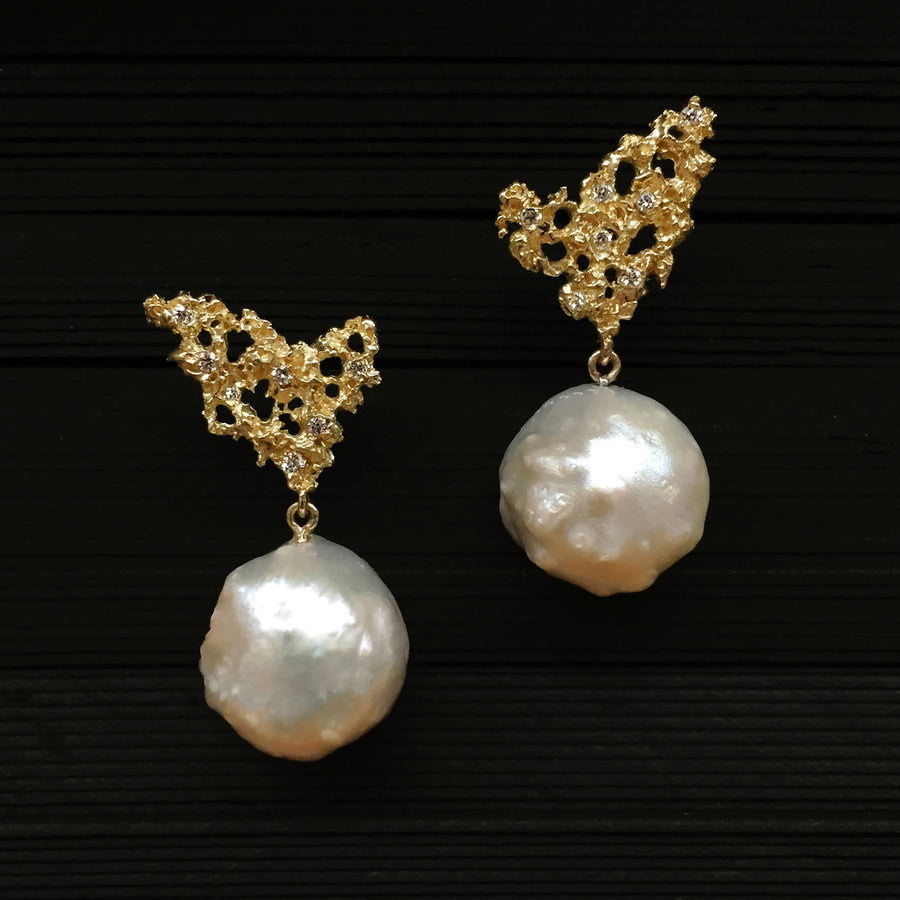 Winged Pearl Earrings