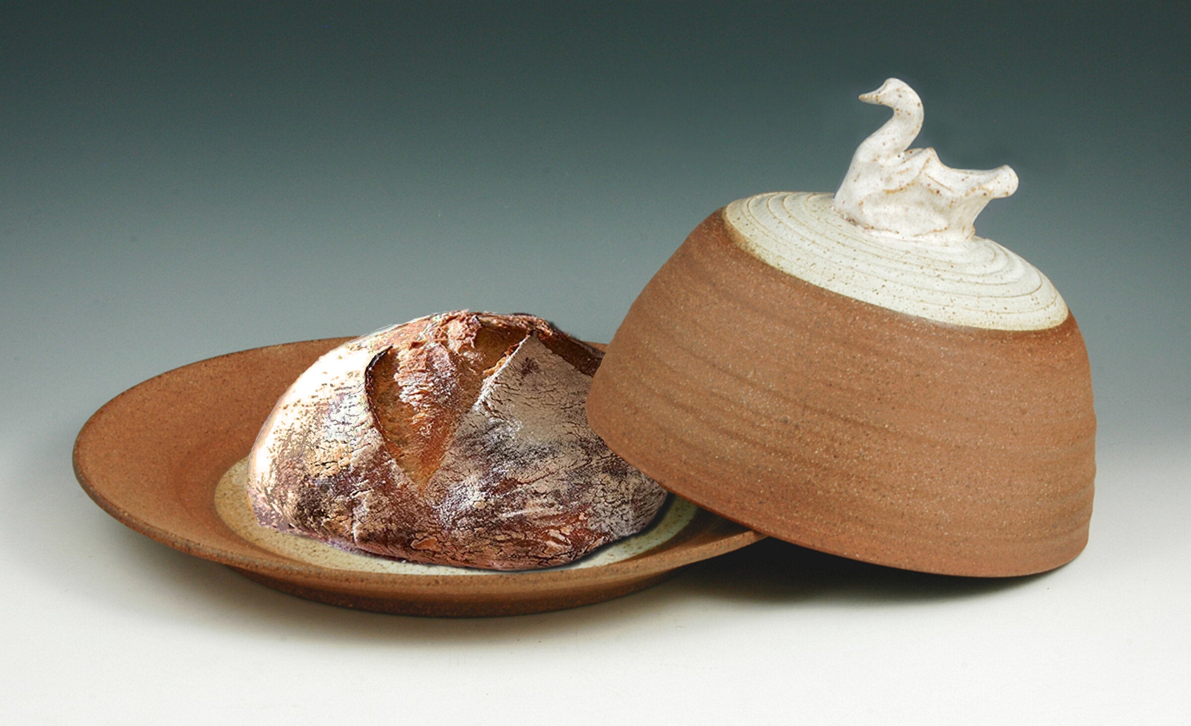 Swan Stoneware Bread Bell