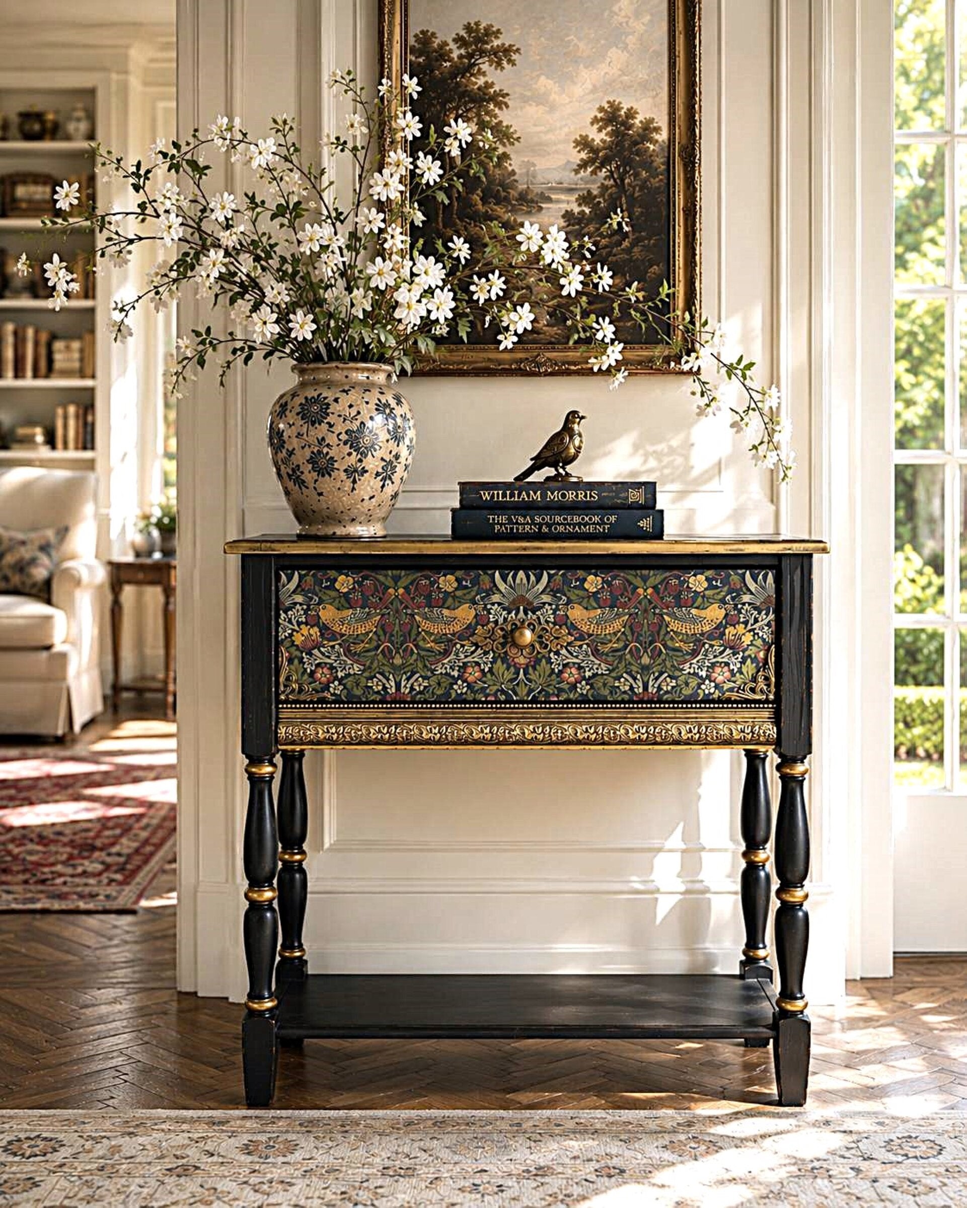 Strawberry Thief Narrow Console table