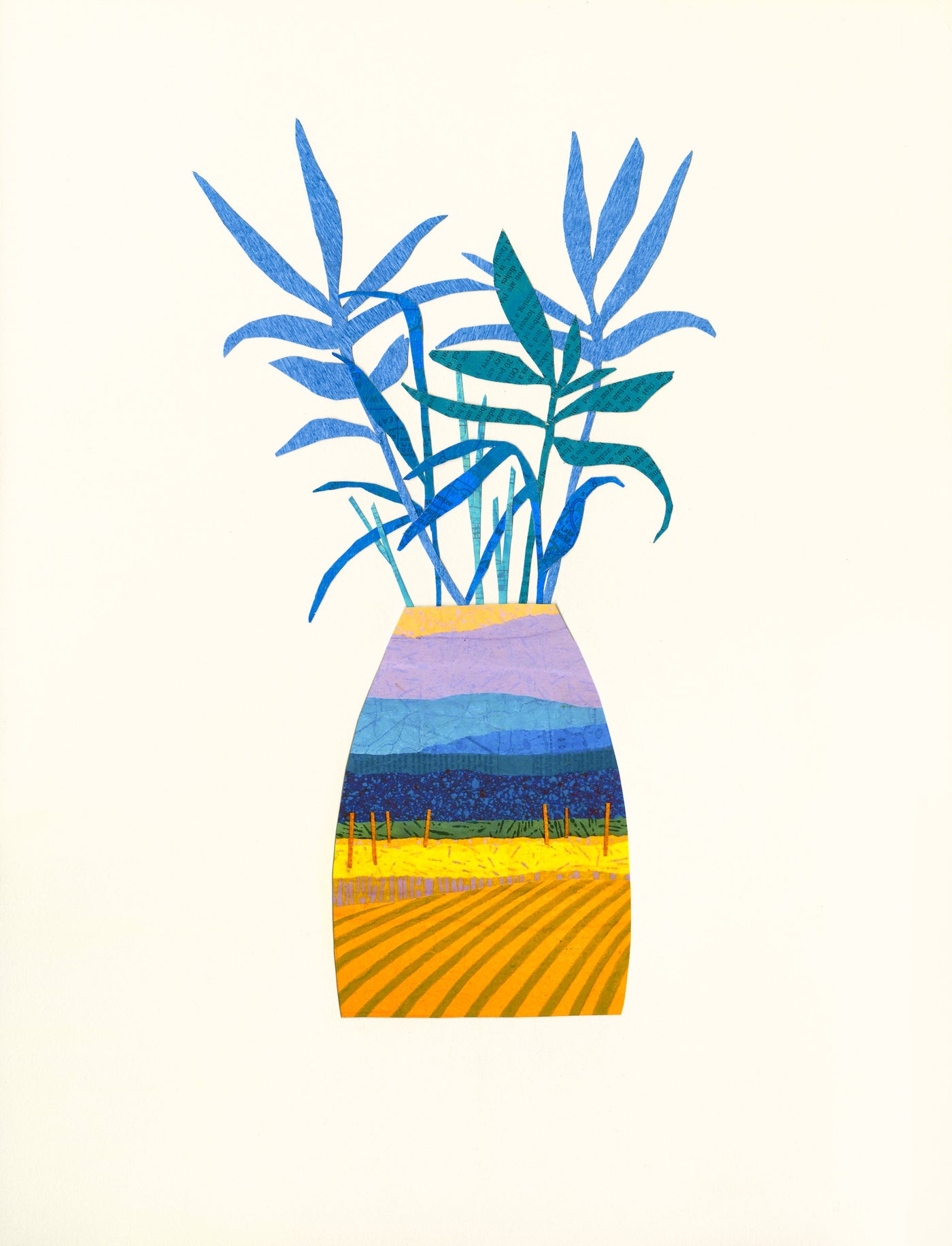 Vessel with Blue Grasses
