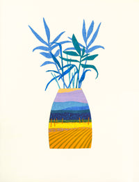 Vessel with Blue Grasses