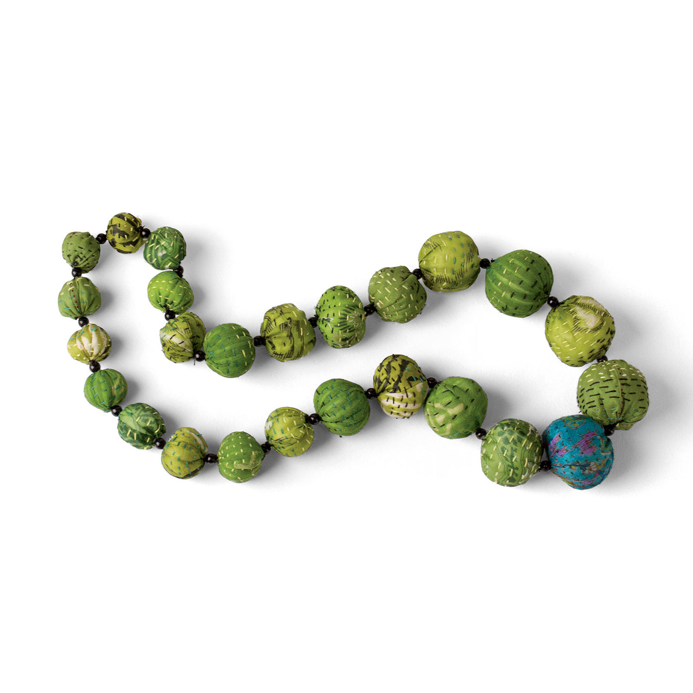 Vintage Silk Necklace in Green