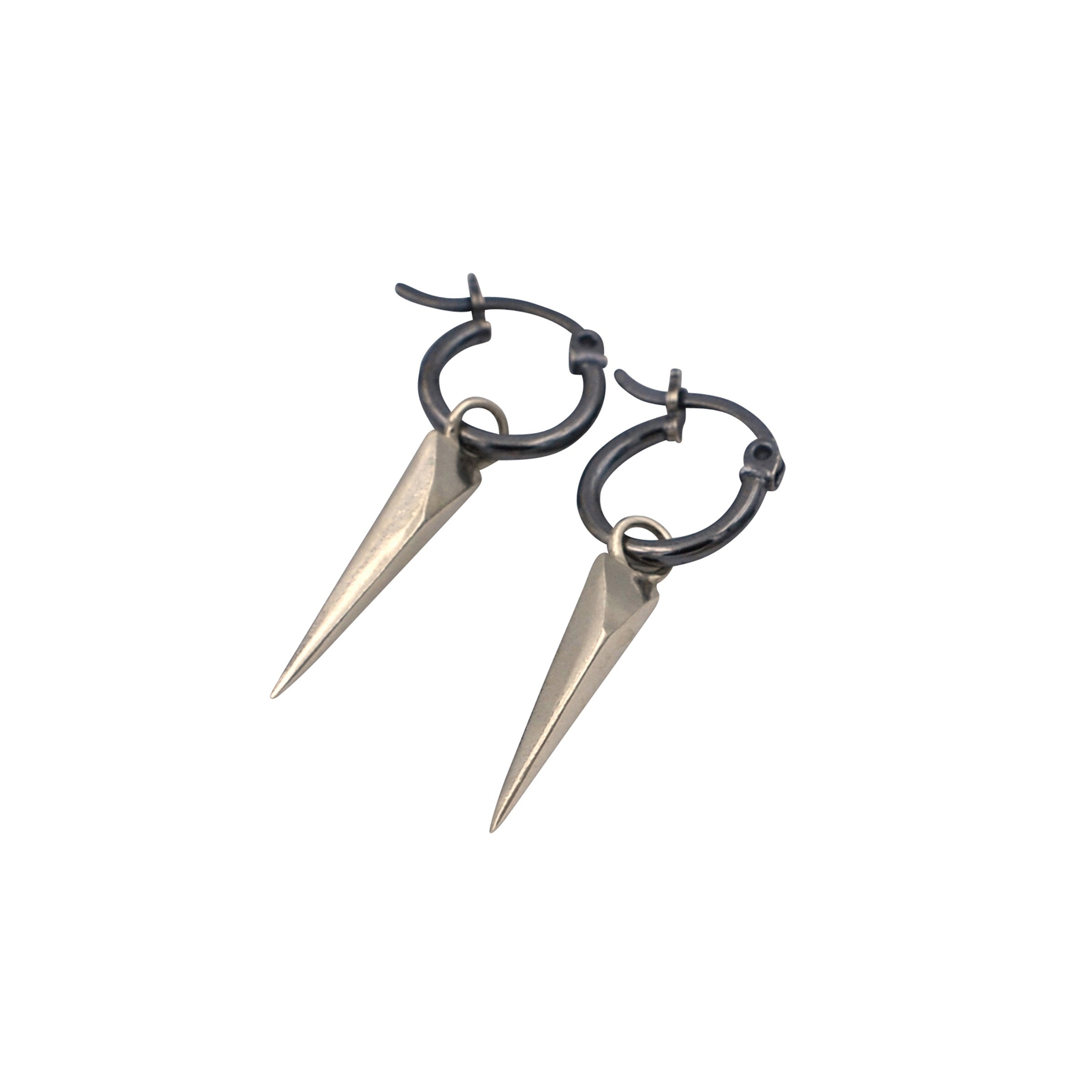 Oxidized Hoops with Sterling Silver