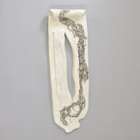 White Wall Sculpture With Silver Accents