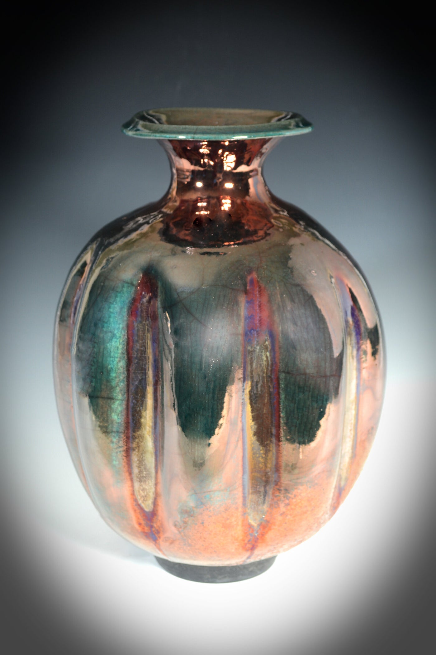 Fluted Luster Vase