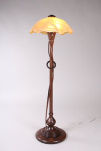 Walnut Reading Lamp with Split Walnut Tendrils and Ring