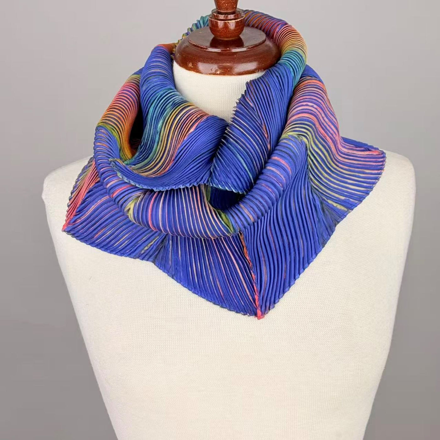 Pleated Silk Loop Scarf
