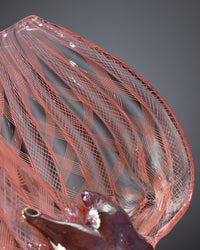 Apricot Latticino Shell Sculpture with Auger Shell and Sea Star
