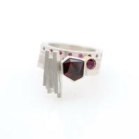 Garnet & Pink Sapphire Ring Set