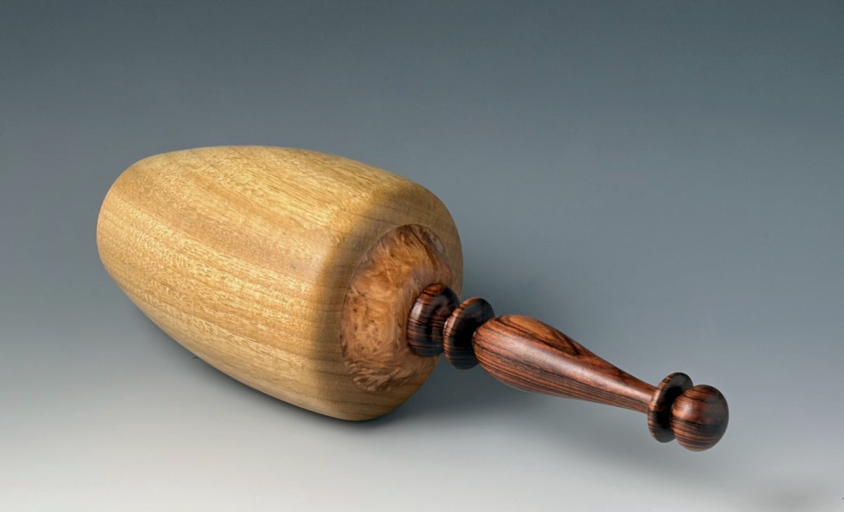 Vessel Turned from Canarywood with African Blackwood and Maidou Burl