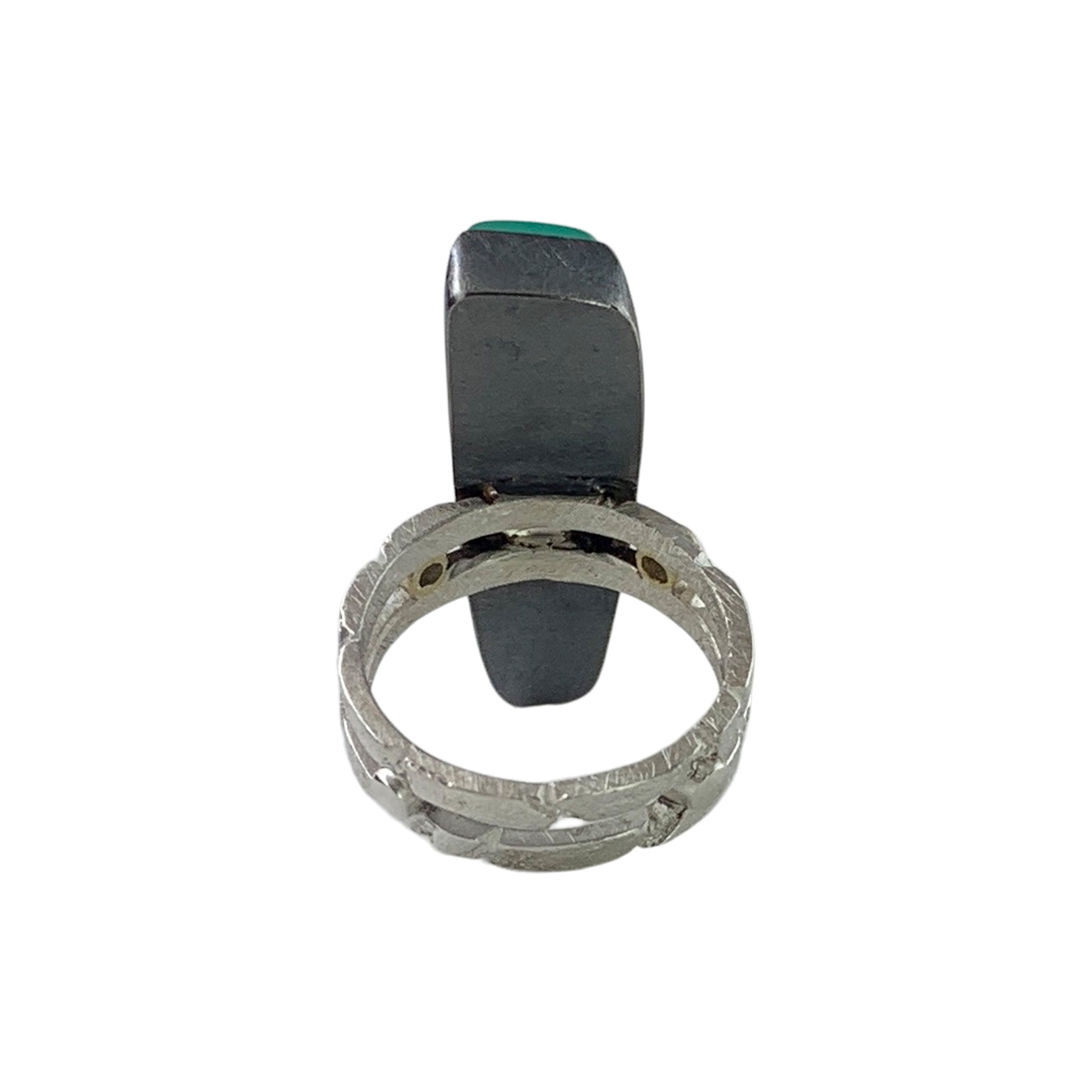 Chrysoprase Double Band Ring