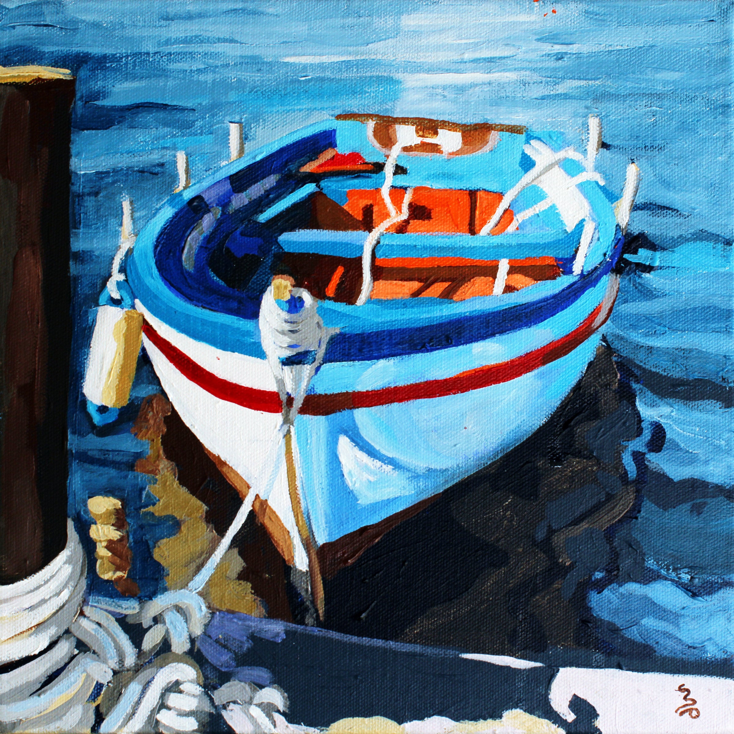 Boat with Red Stripe