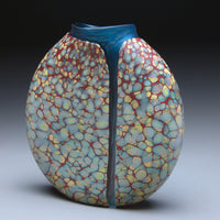 Sandy Cascade Vase with Copper Blue