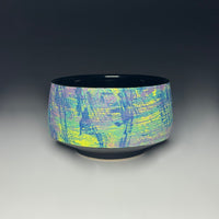 Painterly Tea Bowl in Mardi Gras