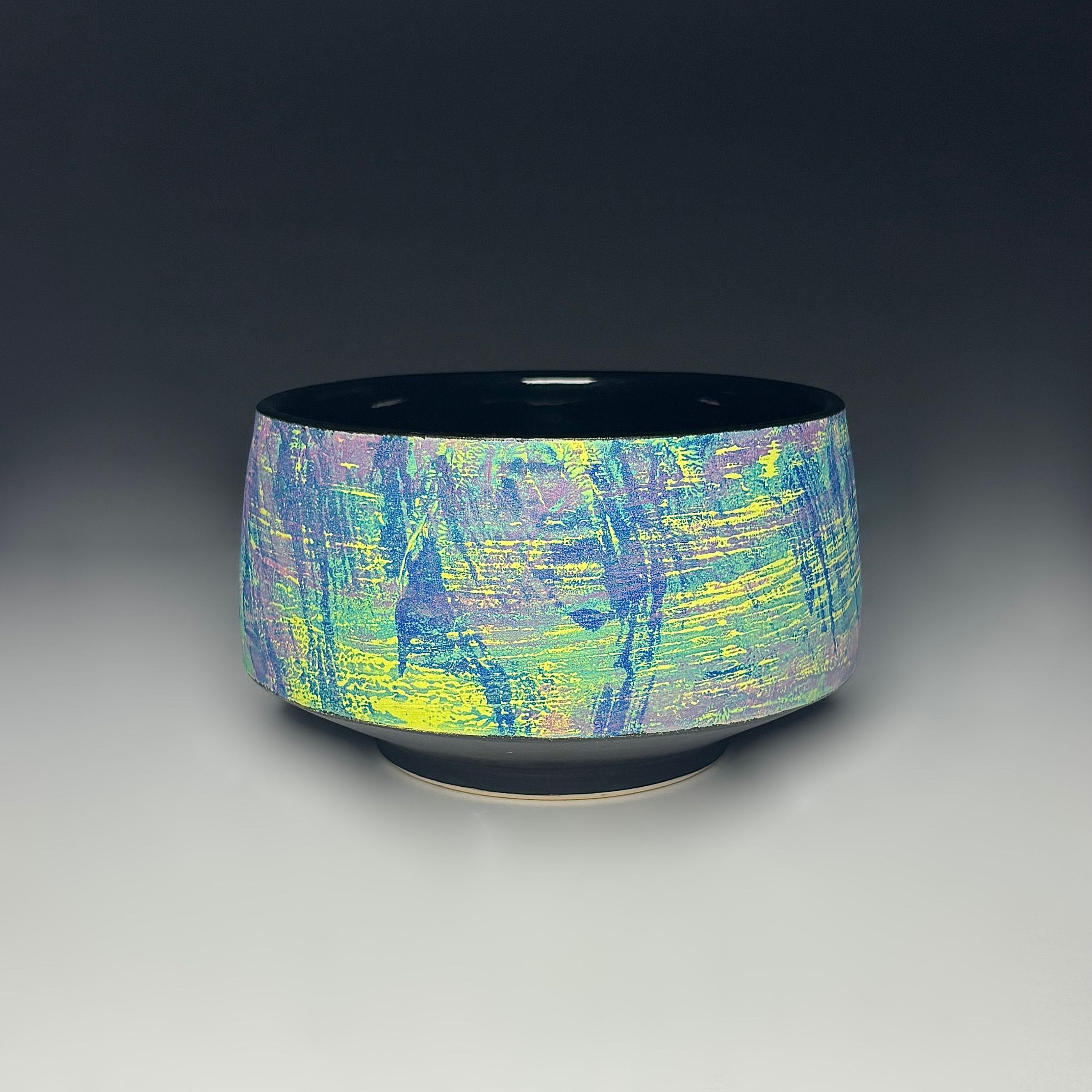 Painterly Tea Bowl in Mardi Gras