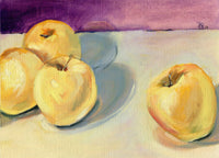 Four Yellow Apples