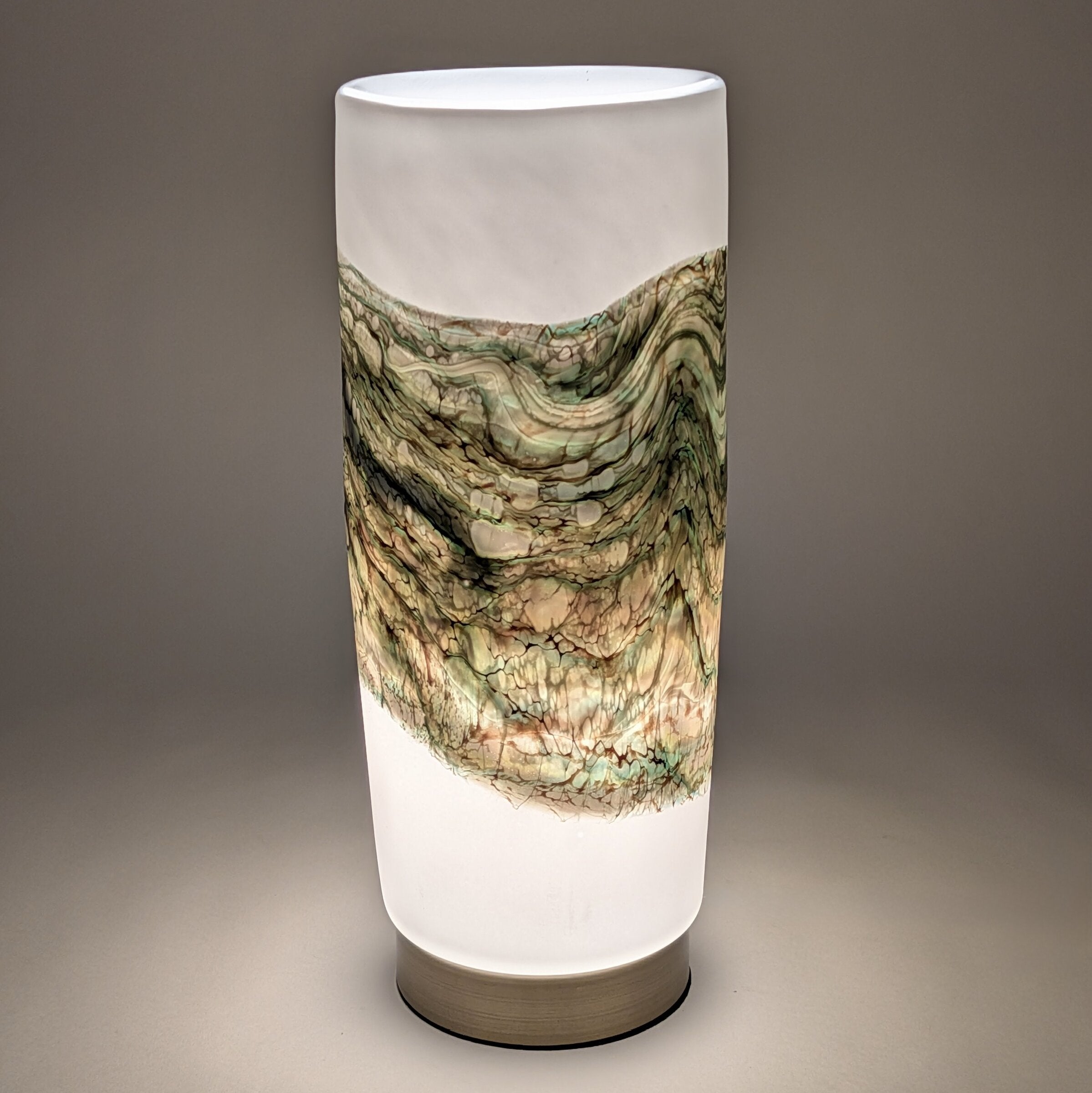 Alabaster Pillar Lamp in Green