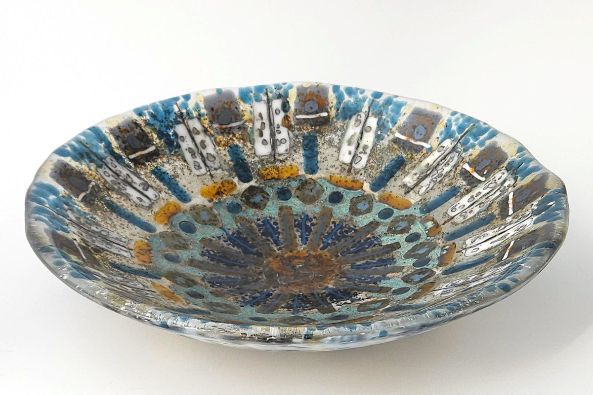 Blue Glass Mandala Bowl