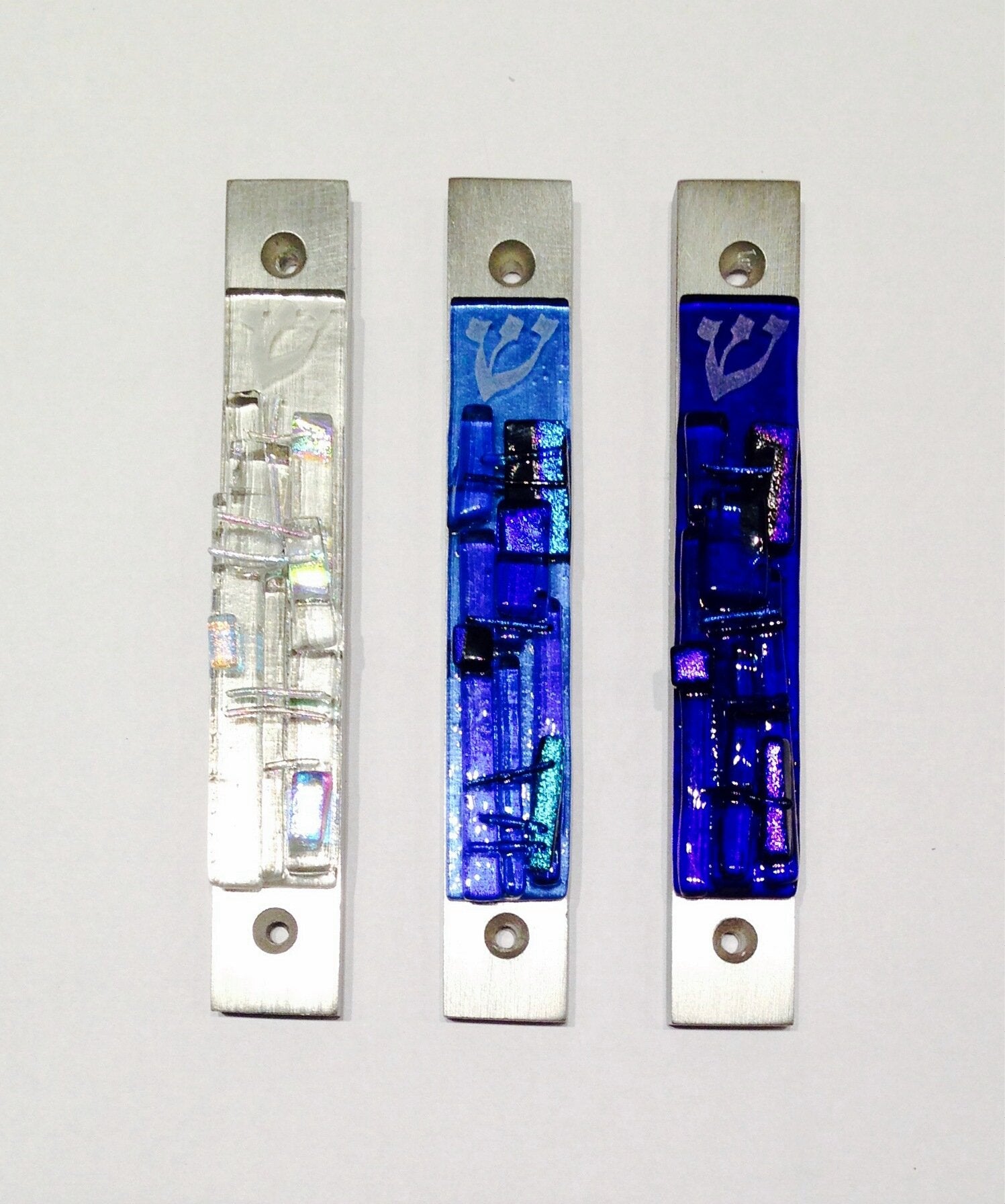 left to right: diamond, light blue, cobalt