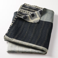Monotone Ikat Kantha Throw