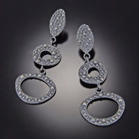 Bumpy Long Three-Tier Earrings