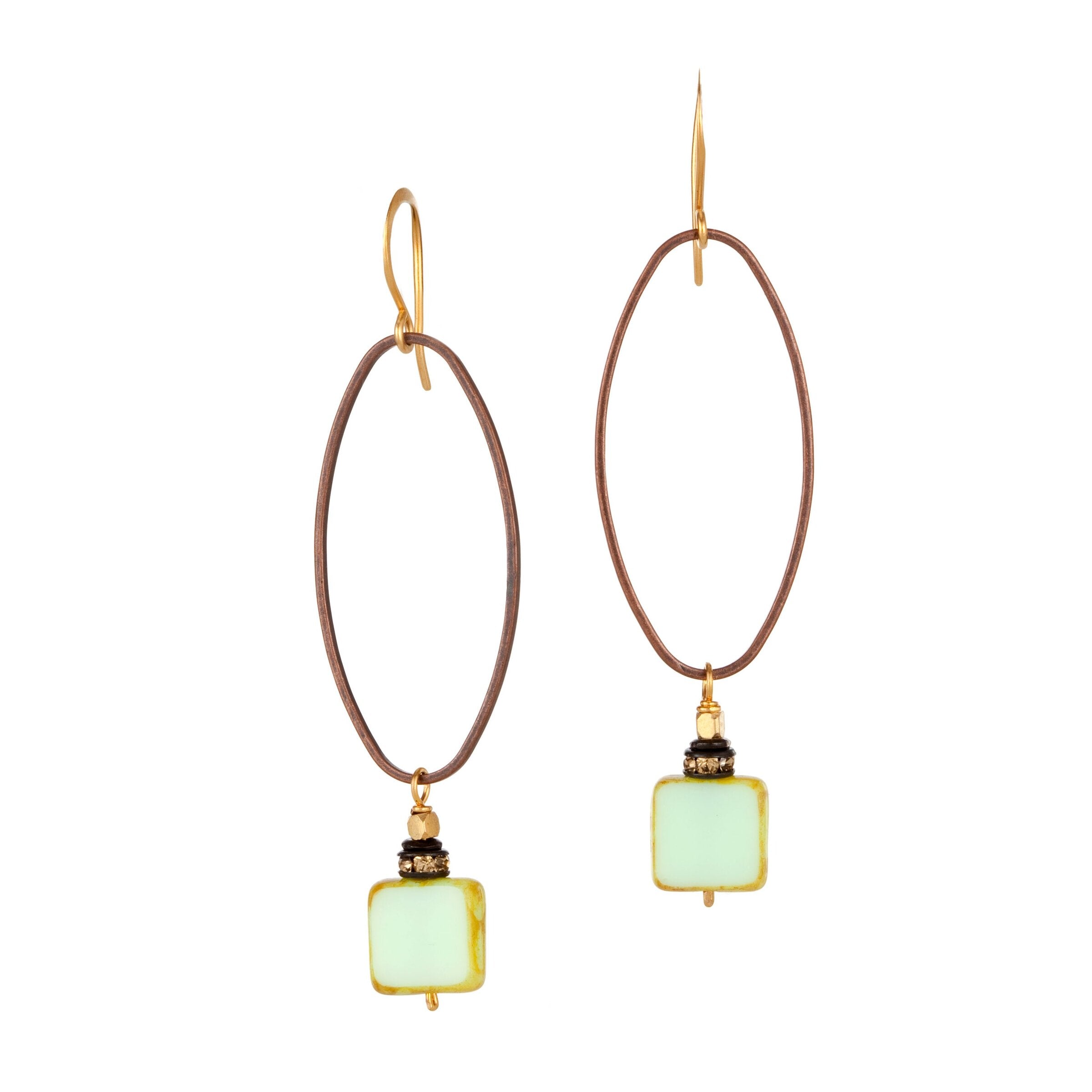 Mint Mosaic Drop Earrings