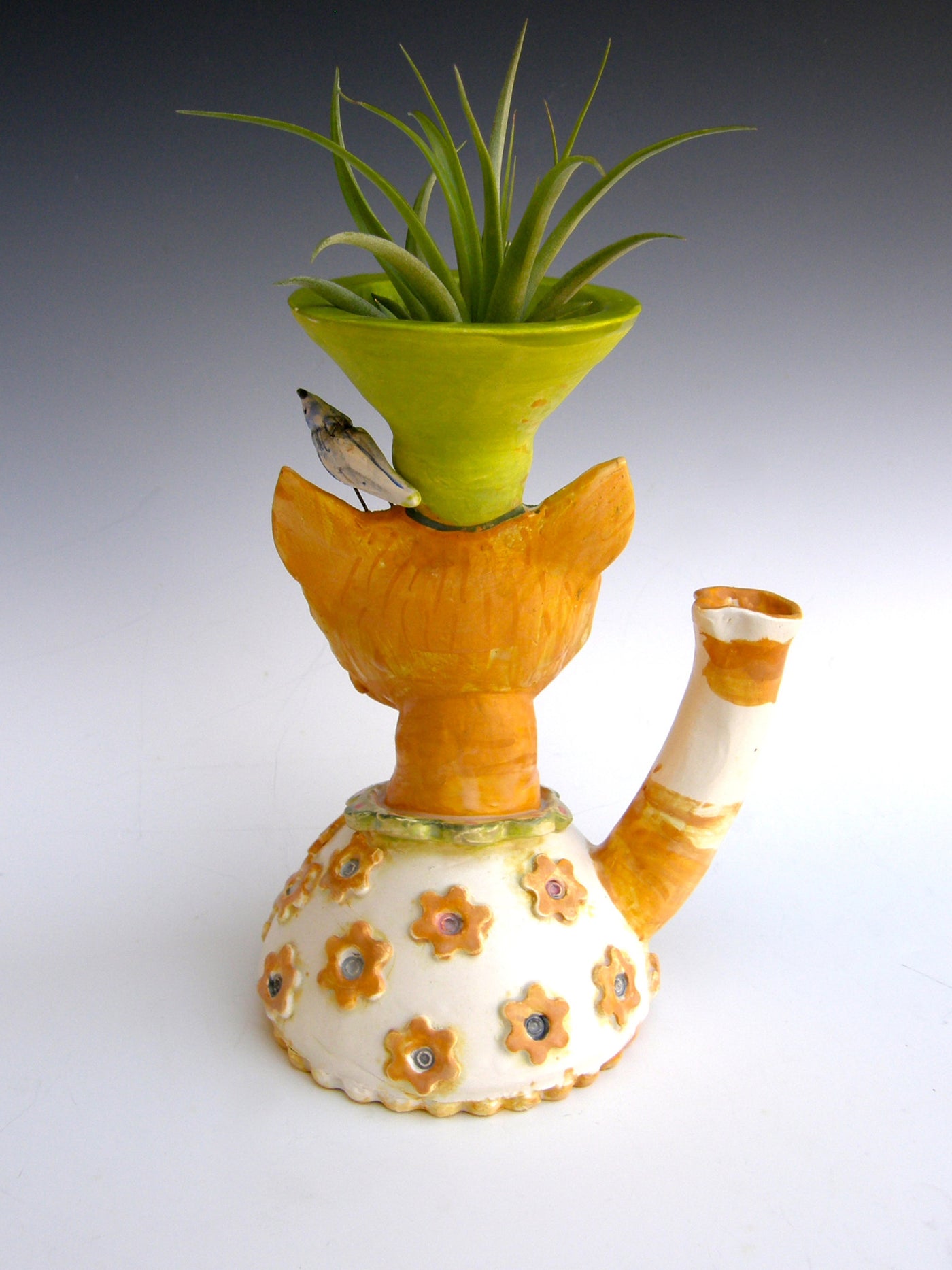 Sunflower Cat Vase