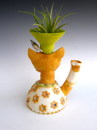 Sunflower Cat Vase