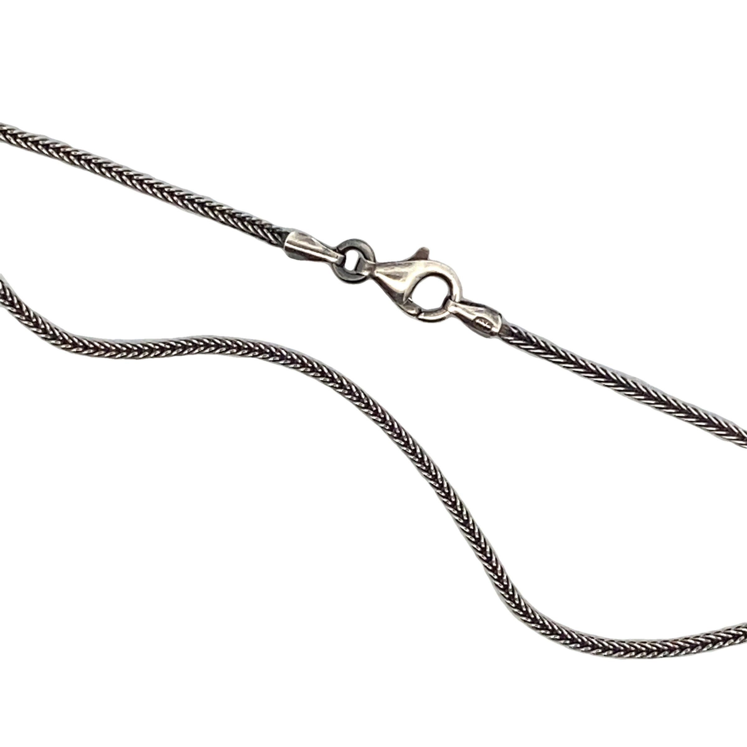 Silver Sapphire & Diamond Pendant
